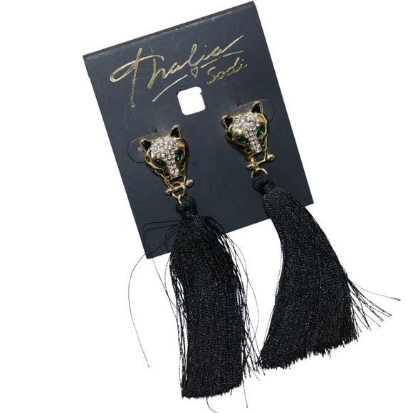 Thalia Sodi Jewelry - Thalia Sodi Leopard Rhinestone Tassel Drop Earring